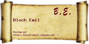 Bloch Emil névjegykártya